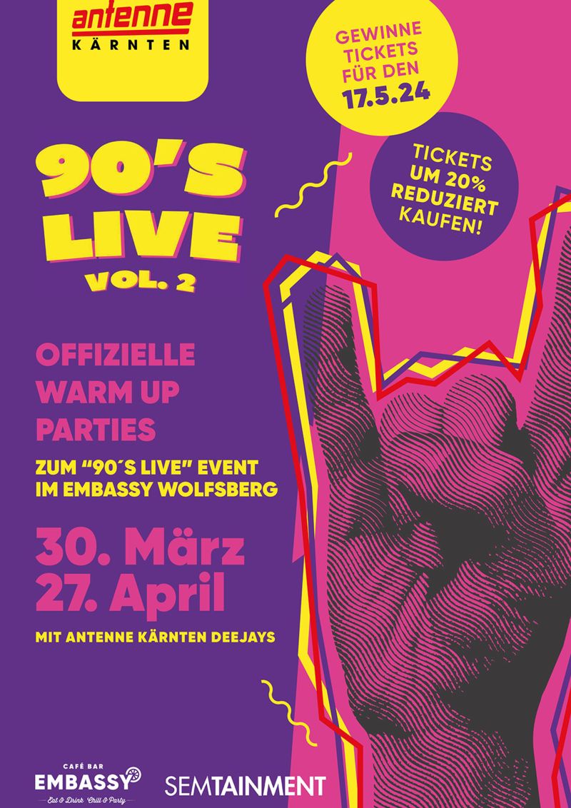 Offizielle Warm Up Party – Antenne Kärnten 90s Live Vol. 2